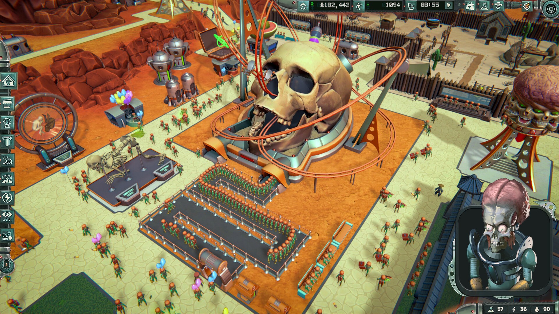 Official screenshot of a Martian theme park in Mars Attracts