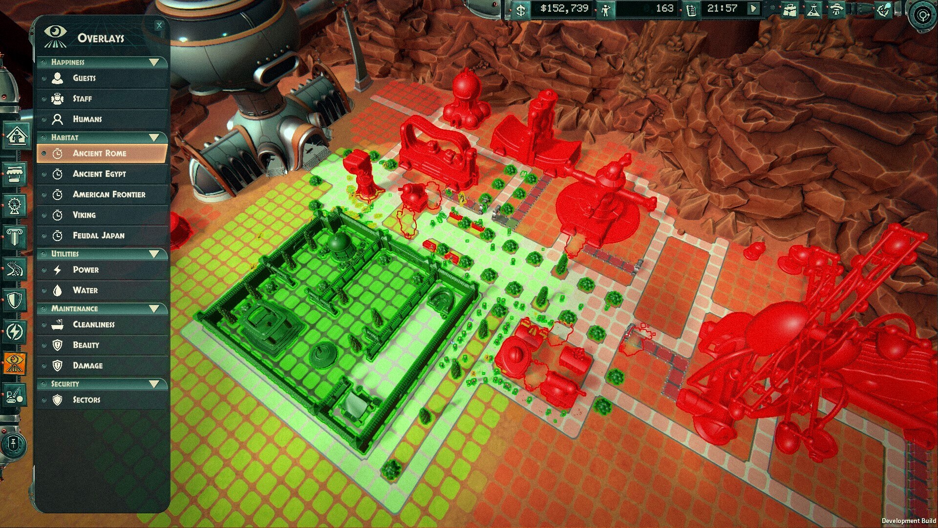 Official screenshot of the Mars Attracts park layout