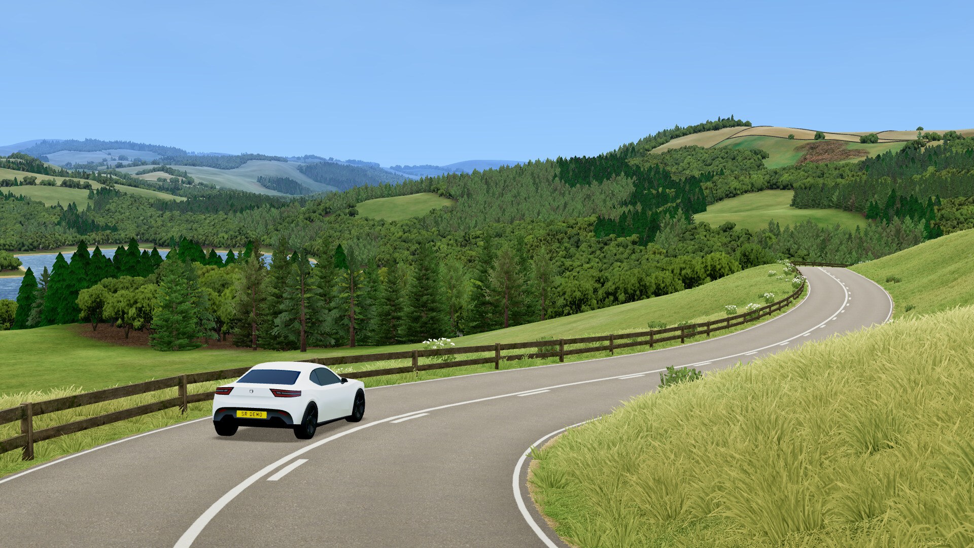 Slow Roads official screenshot: a snowy route used for sliding practice