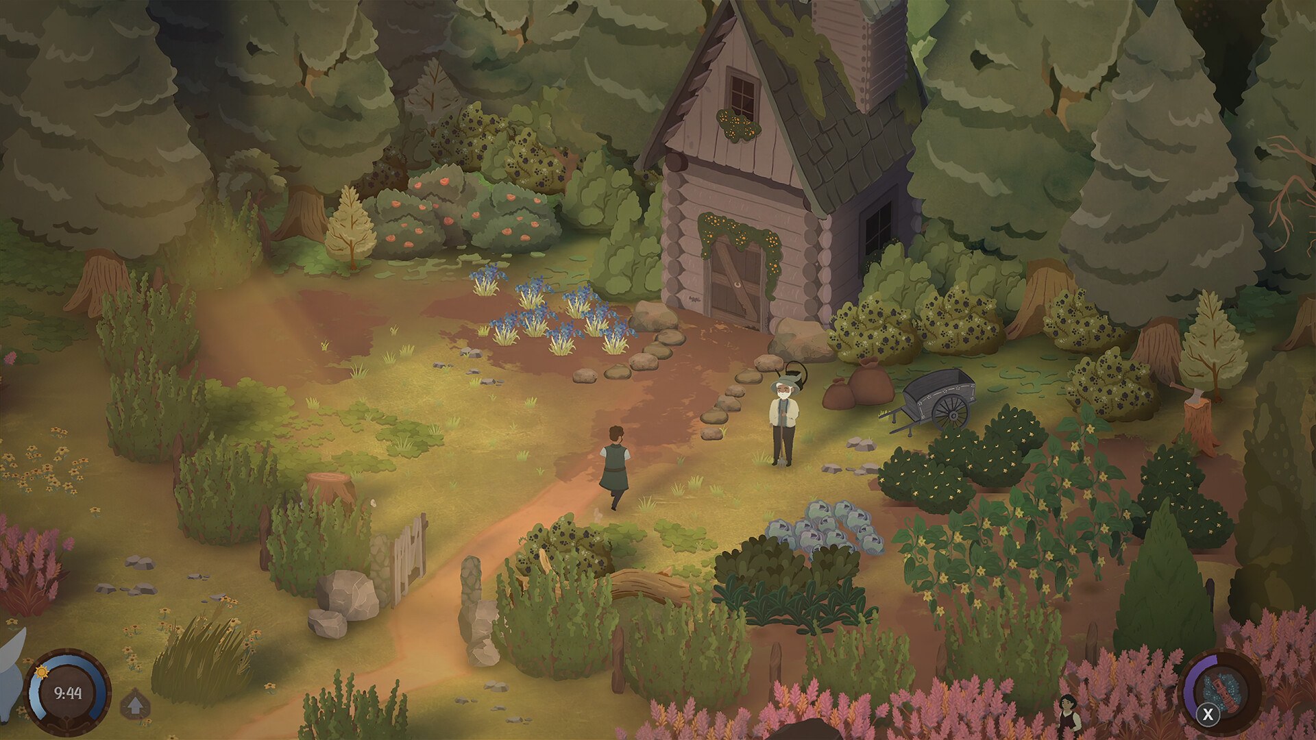 Songs of Glimmerwick official screenshot: garden overgrowth waiting for cleanup